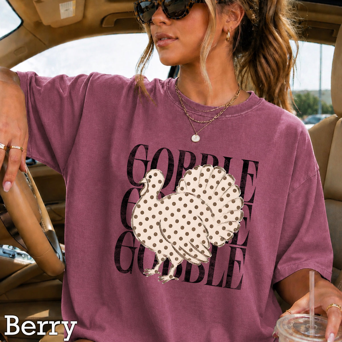 Gobble Thanksgiving Comfort Color Graphic Tee