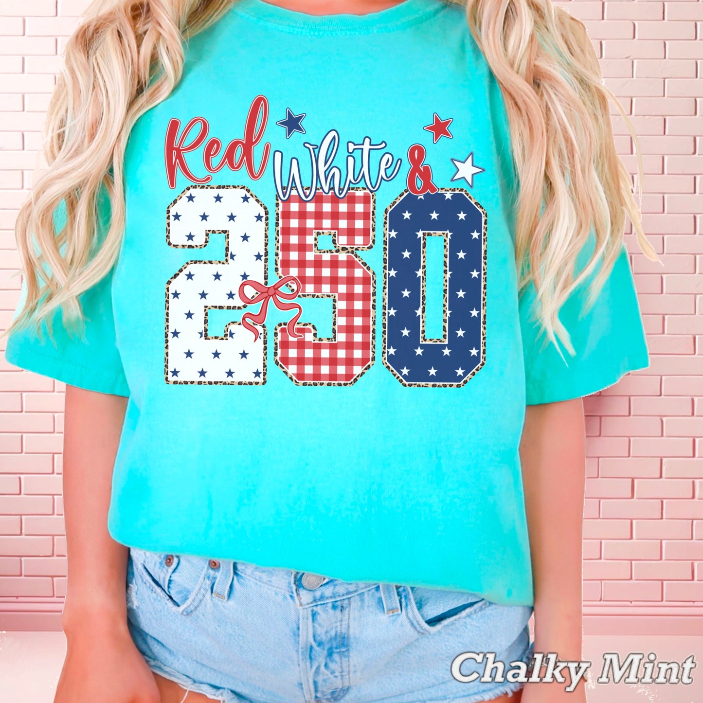 Red White & 250 Patriotic Comfort Color Graphic Tee