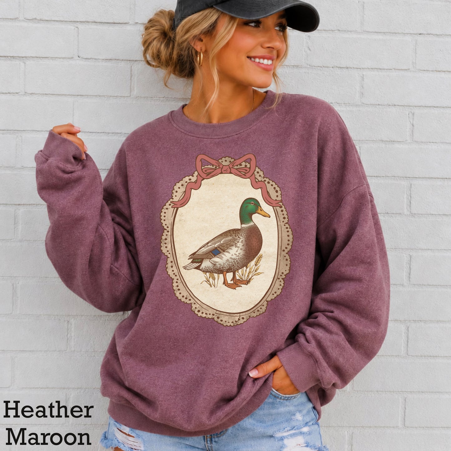 Vintage Framed Mallard Duck Crewneck Sweatshirt