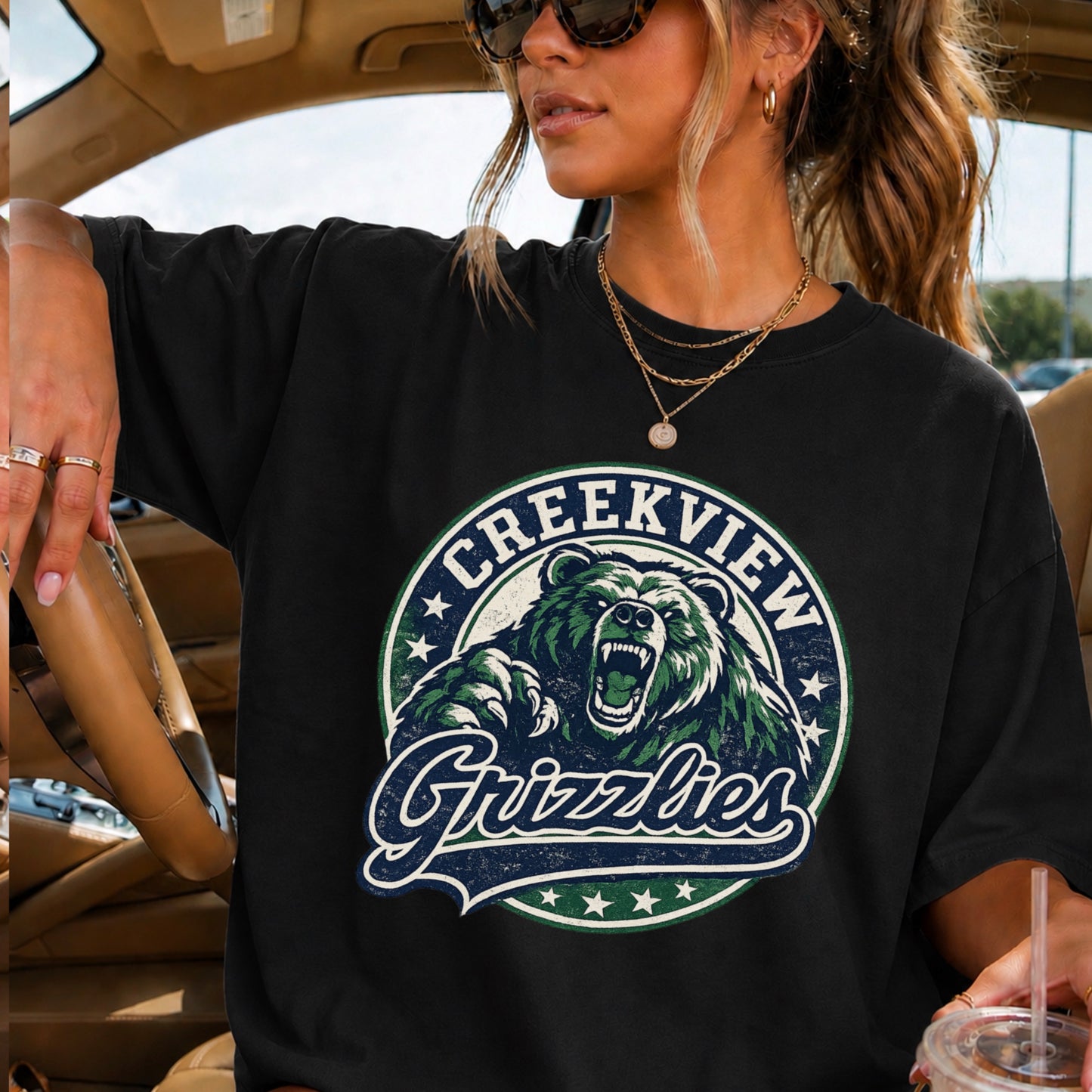 Creekview Grizzlies Comfort Color Graphic Tee