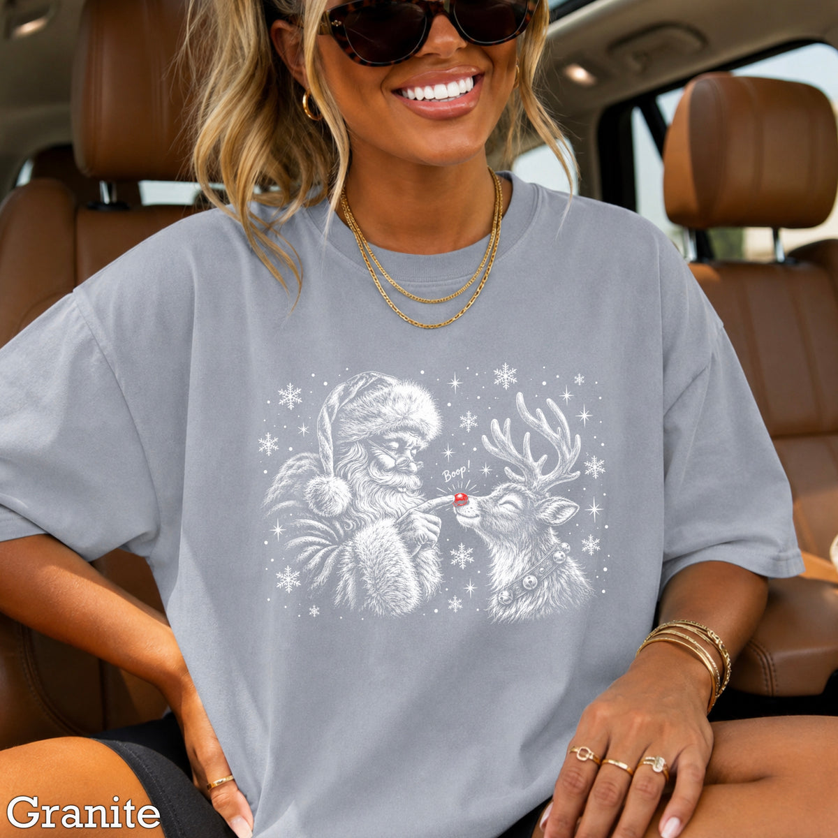 Santa’s Boop Christmas Comfort Color Graphic Tee