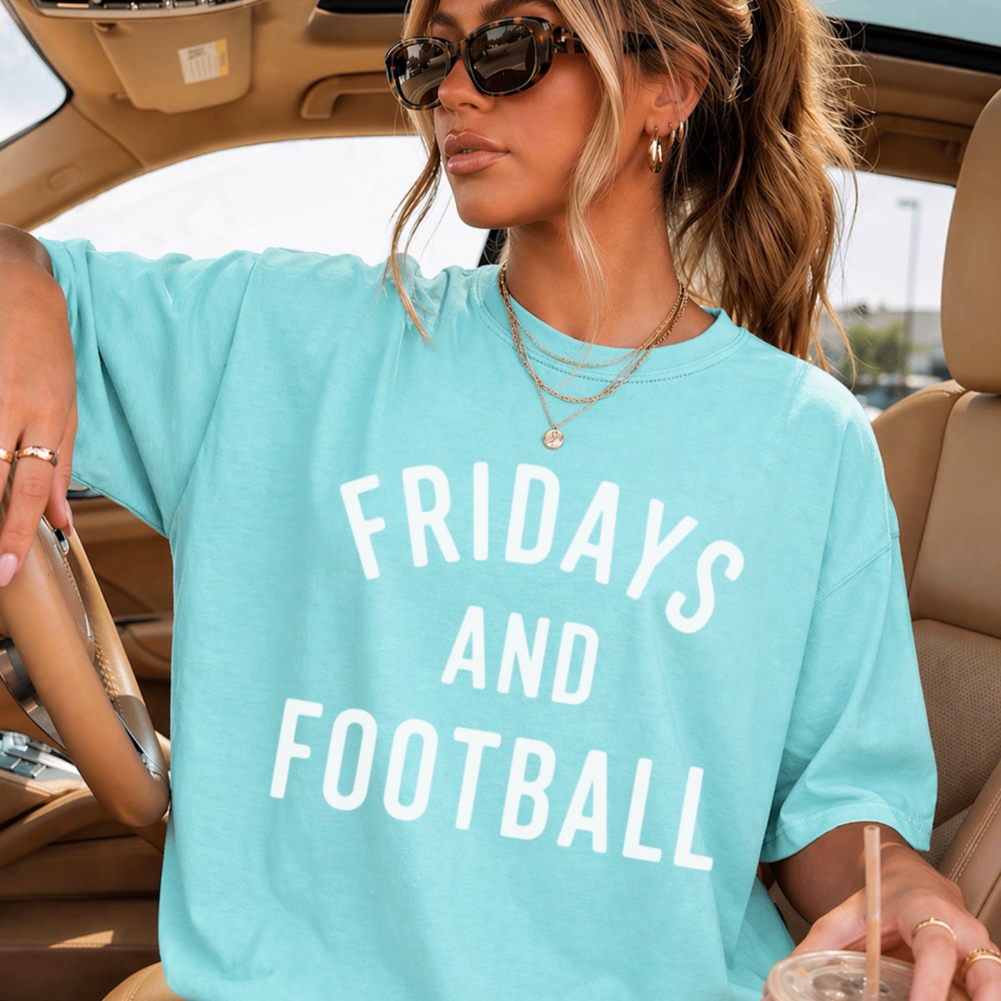 Fridays And Football Comfort Color Graphic Tee