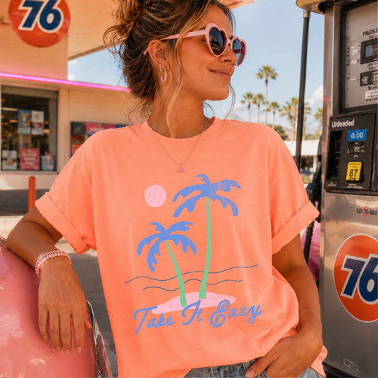 Take It Easy Comfort Color Graphic Tee