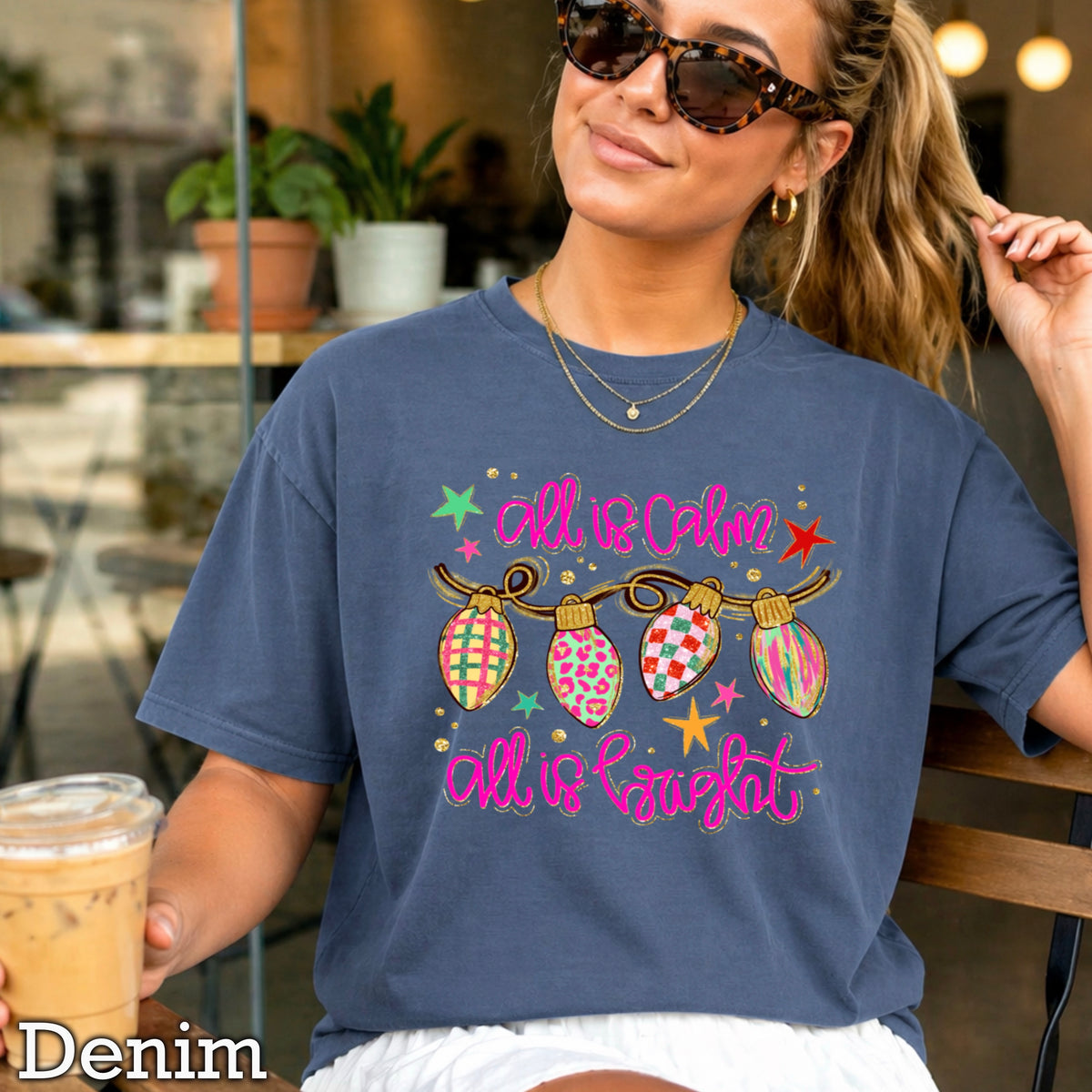 All Is Calm Christmas Comfort Color Graphic Tee