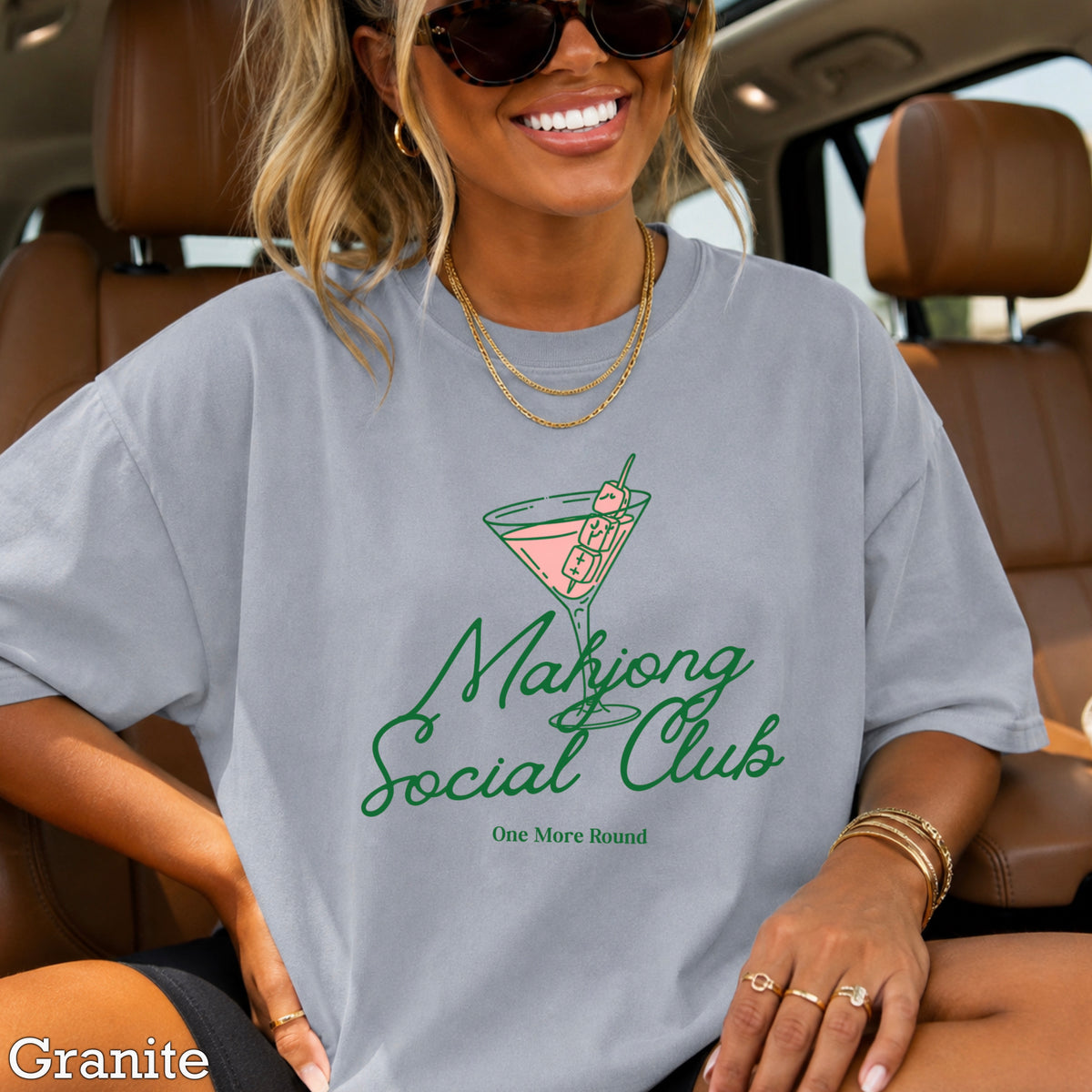Mahjong Social Club Comfort Color Graphic Tee