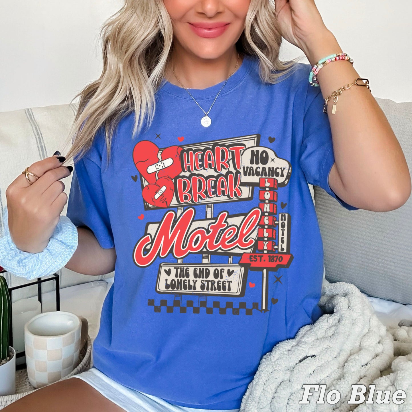 Heart Break Motel Valentine’s Day Comfort Color Graphic Tee