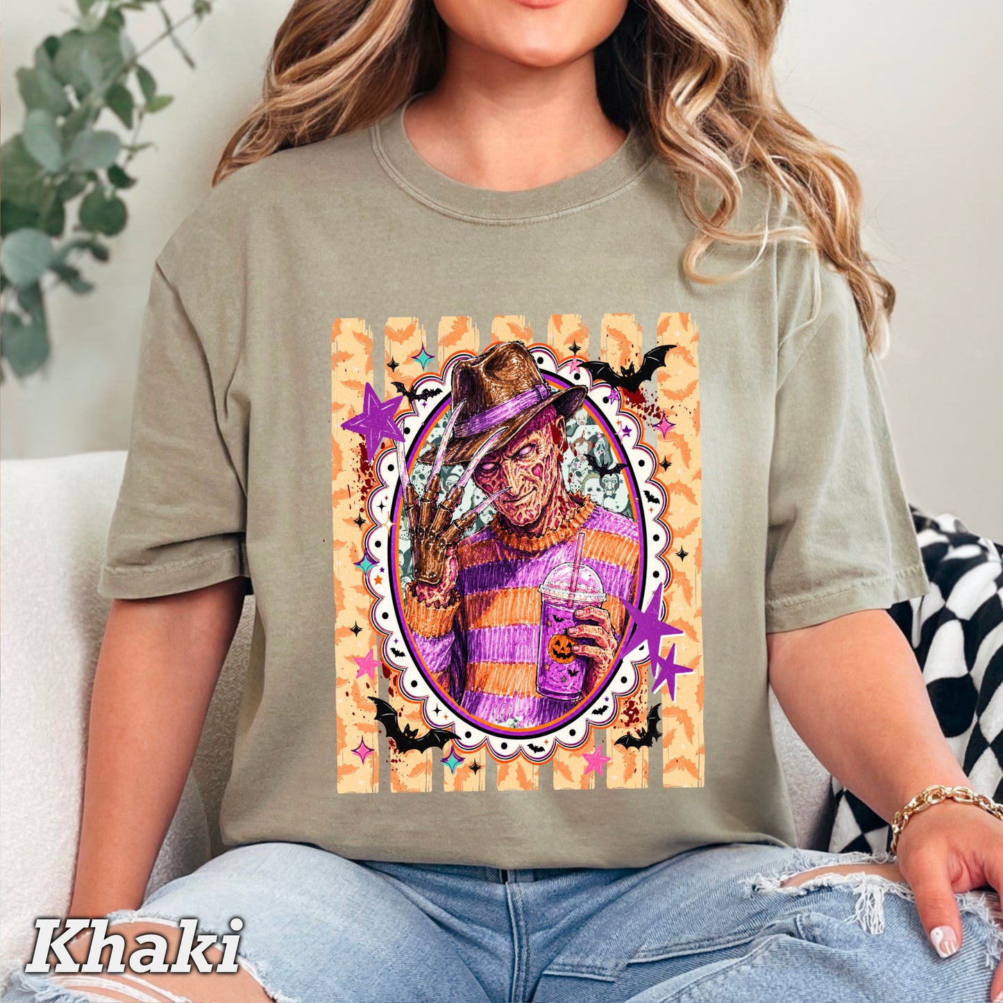Horror Film Character Halloween Comfort Color Graphic Tee