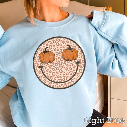 Leopard Face Pumpkin Crewneck Sweatshirt