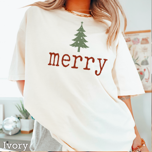 Merry Comfort Color Graphic Tee