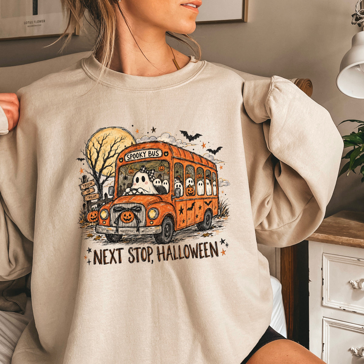 Next Stop Halloween Crewneck Sweatshirt