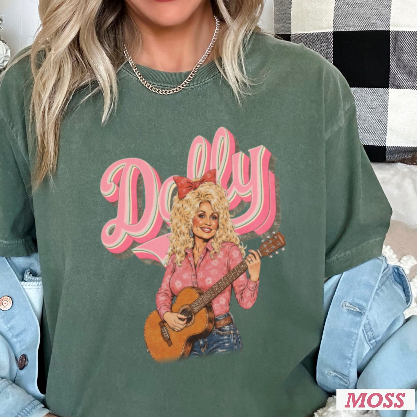 Pink Dolly Guitar Comfort Color Graphic Tee