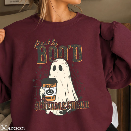 Freshly Boo’d Scream & Sugar Halloween Crewneck Sweatshirt
