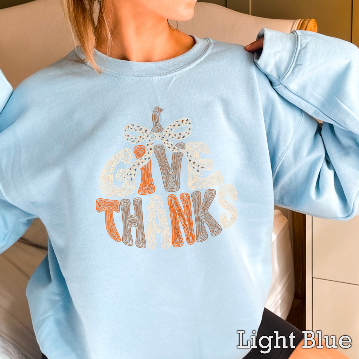 Give Thanks Thanksgiving Crewneck Sweatshirt