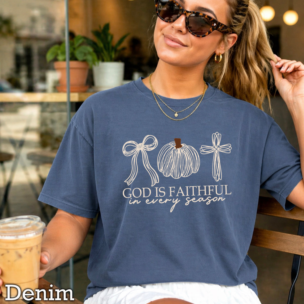 God Is Faithful In Every Season Comfort Color Graphic Tee