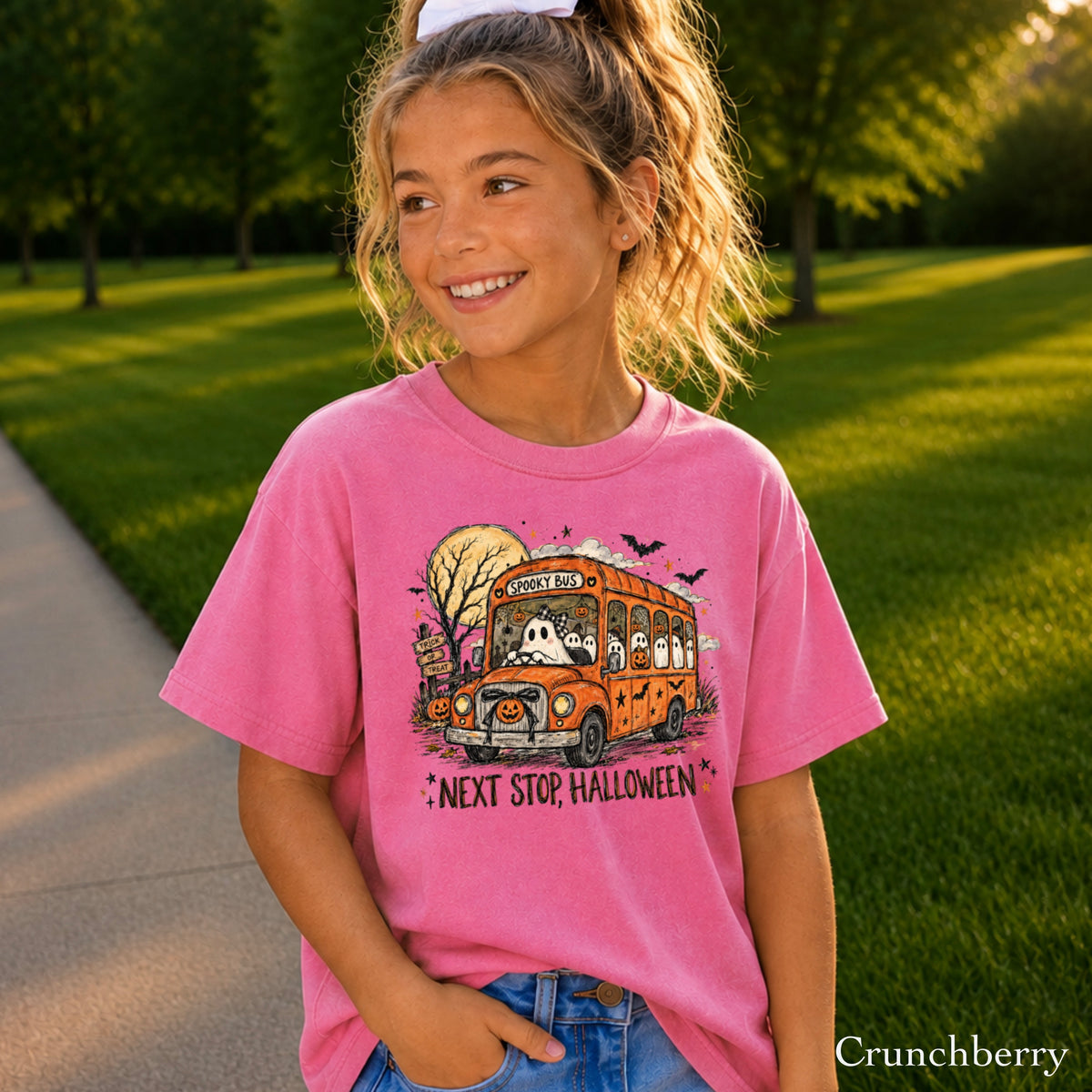 Next Stop Halloween Youth Comfort Color T-Shirt