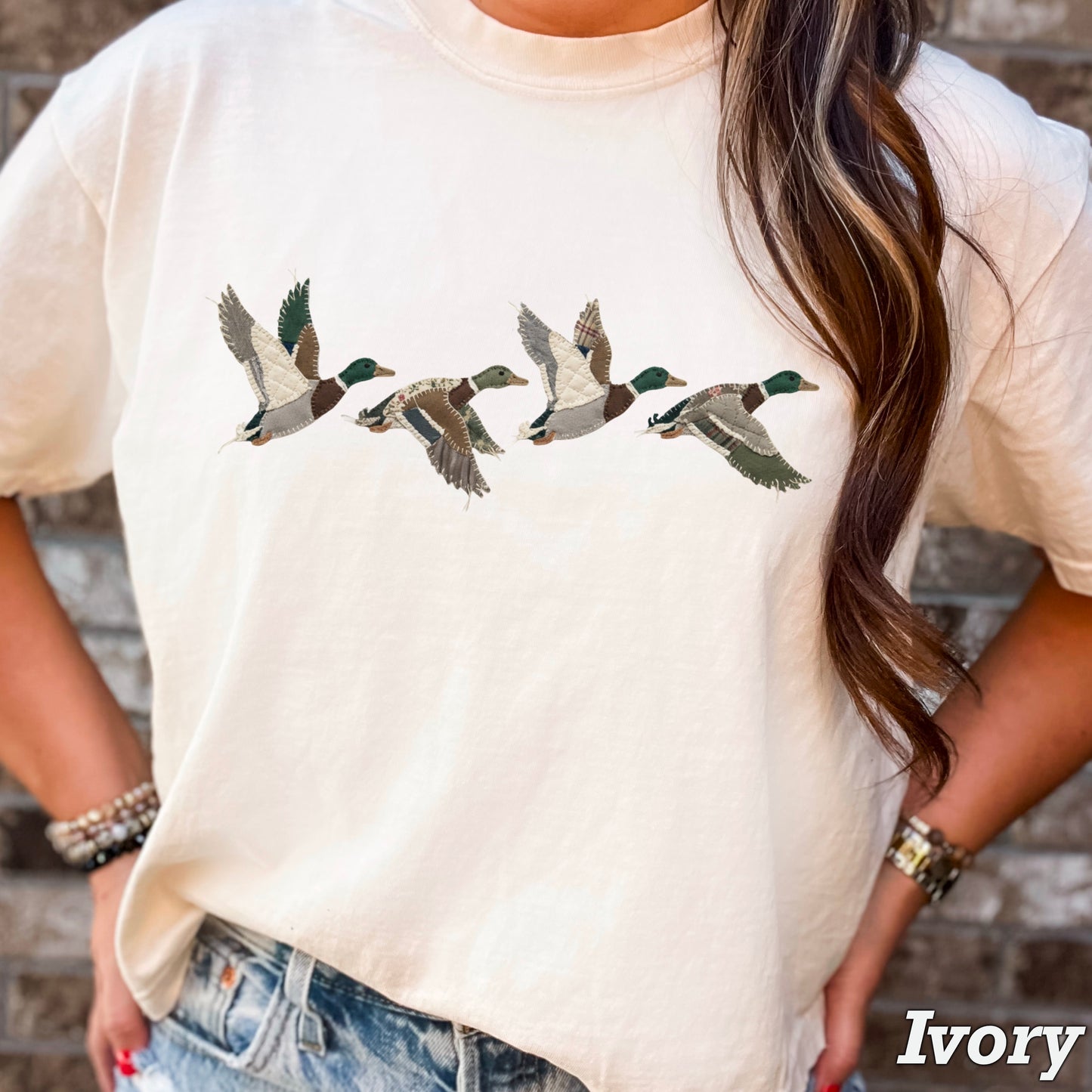 Patchwork Mallard Duck Comfort Color Graphic Tee