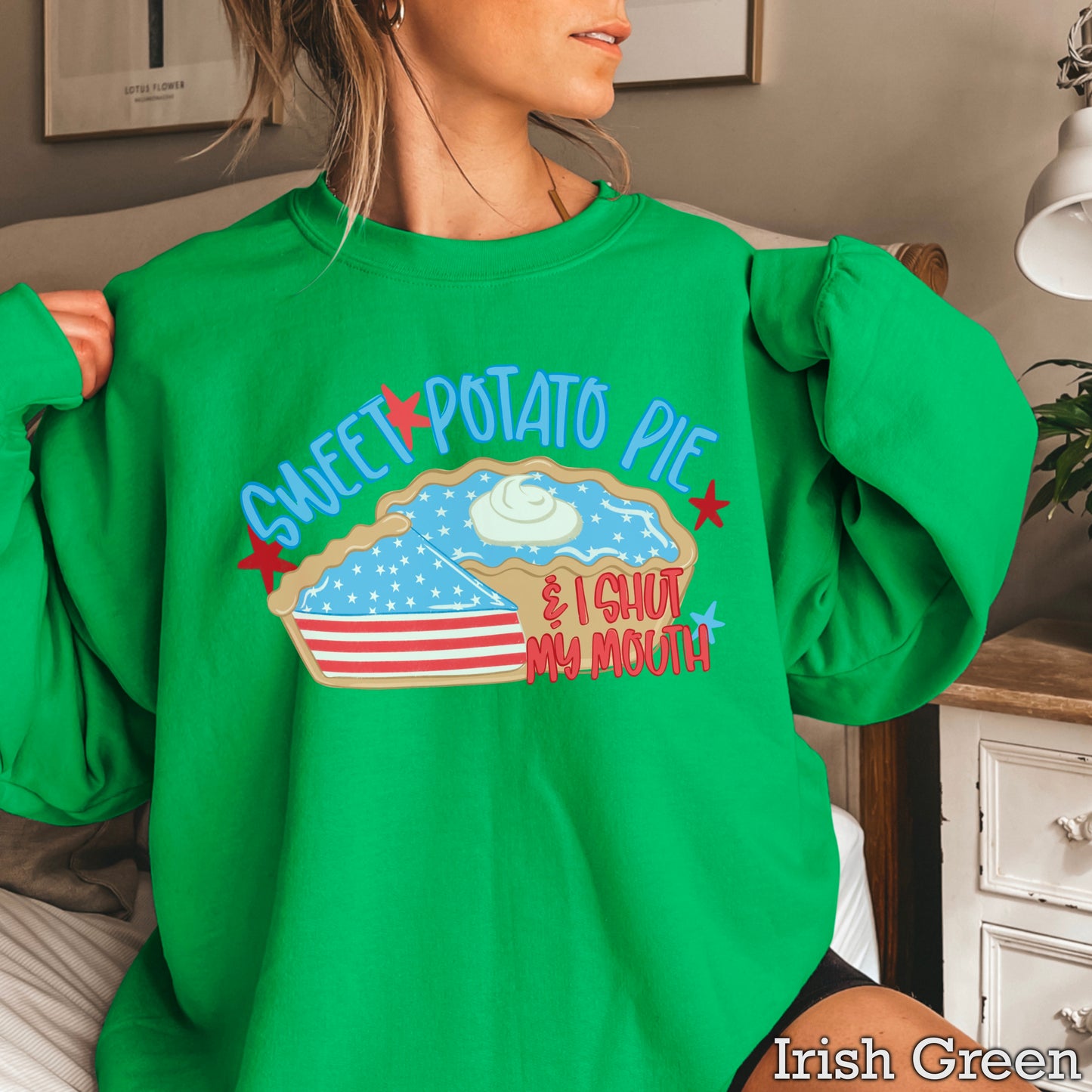 Sweet Potato Pie Patriotic Crewneck Sweatshirt