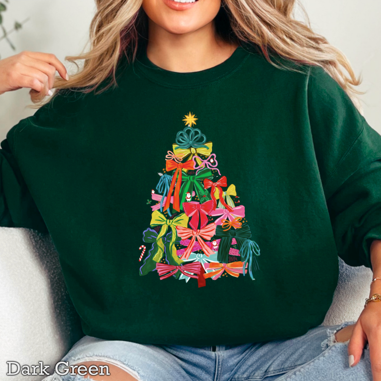 Bow Christmas Tree Crewneck Sweatshirt