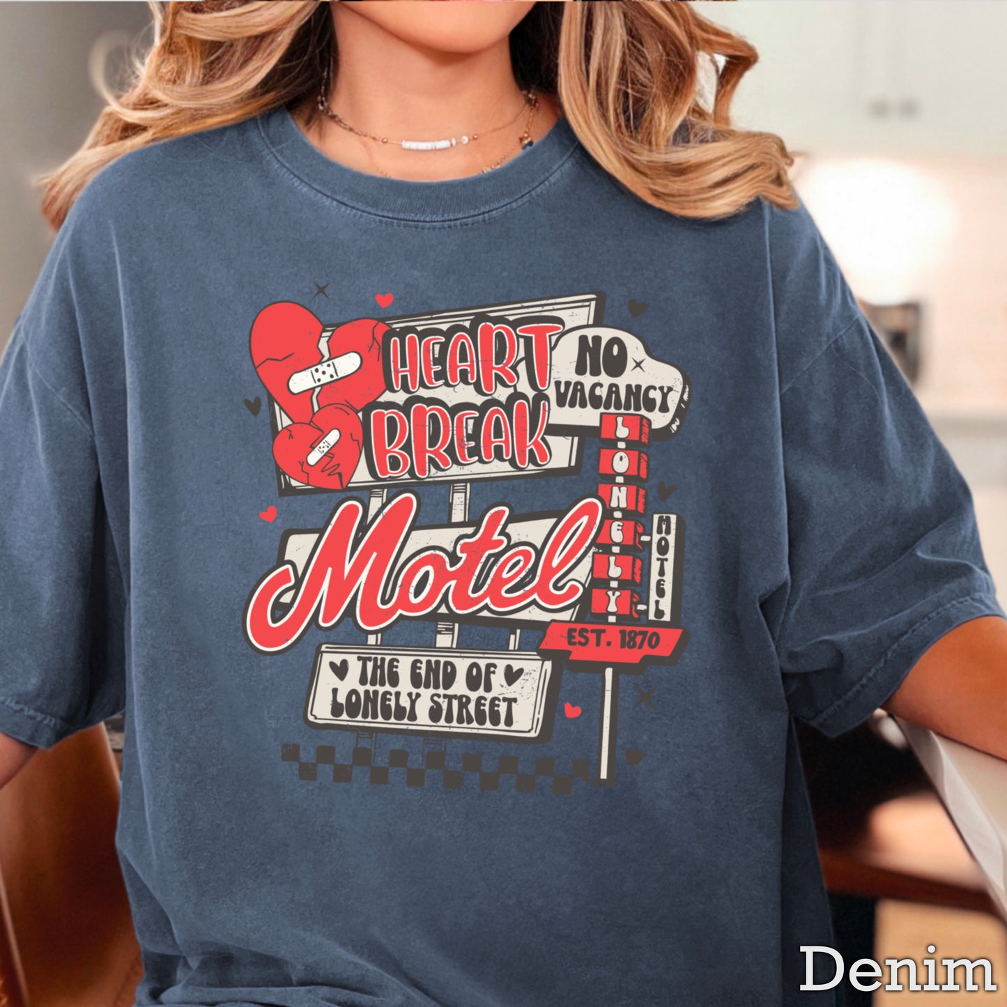 Heart Break Motel Valentine’s Day Comfort Color Graphic Tee