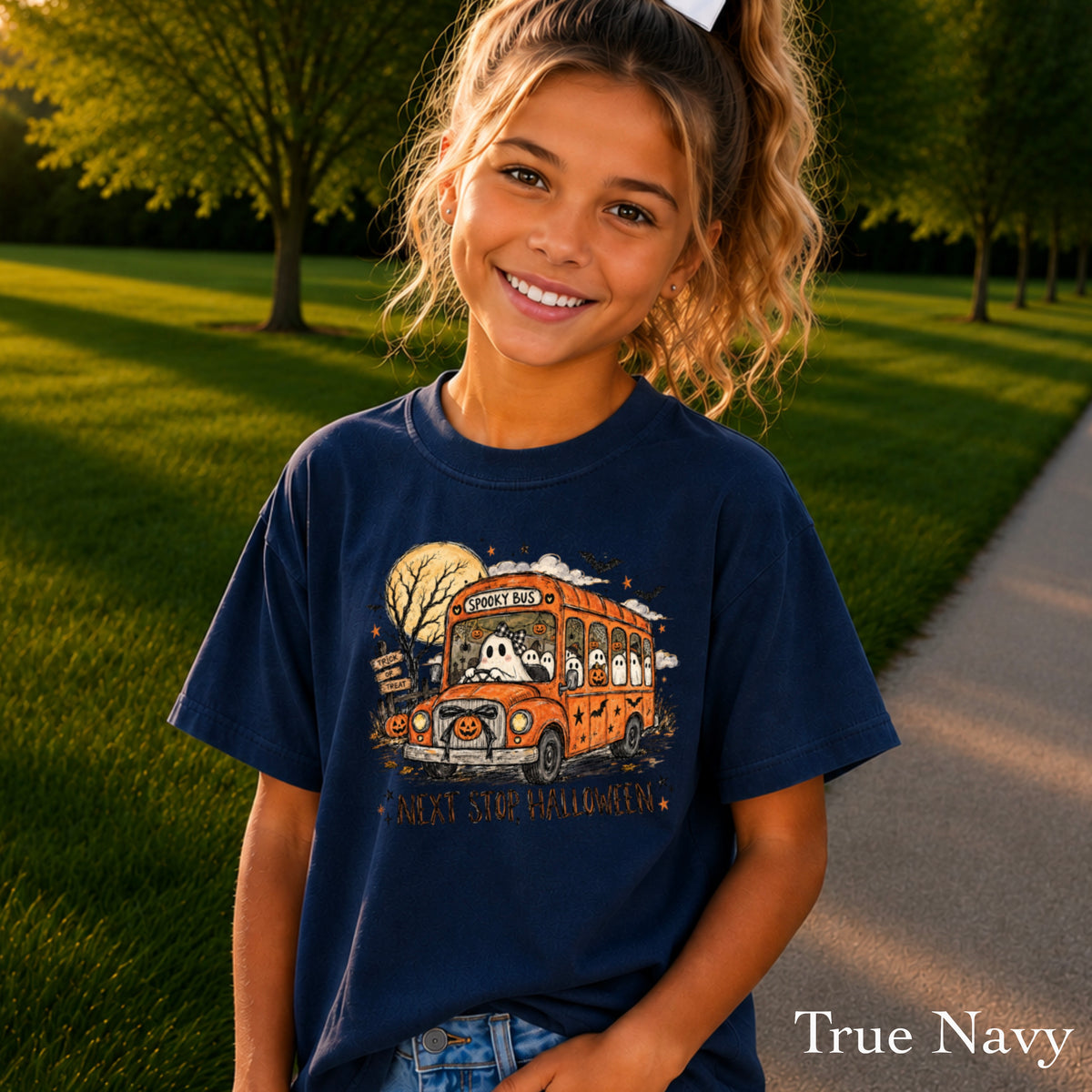 Next Stop Halloween Youth Comfort Color T-Shirt