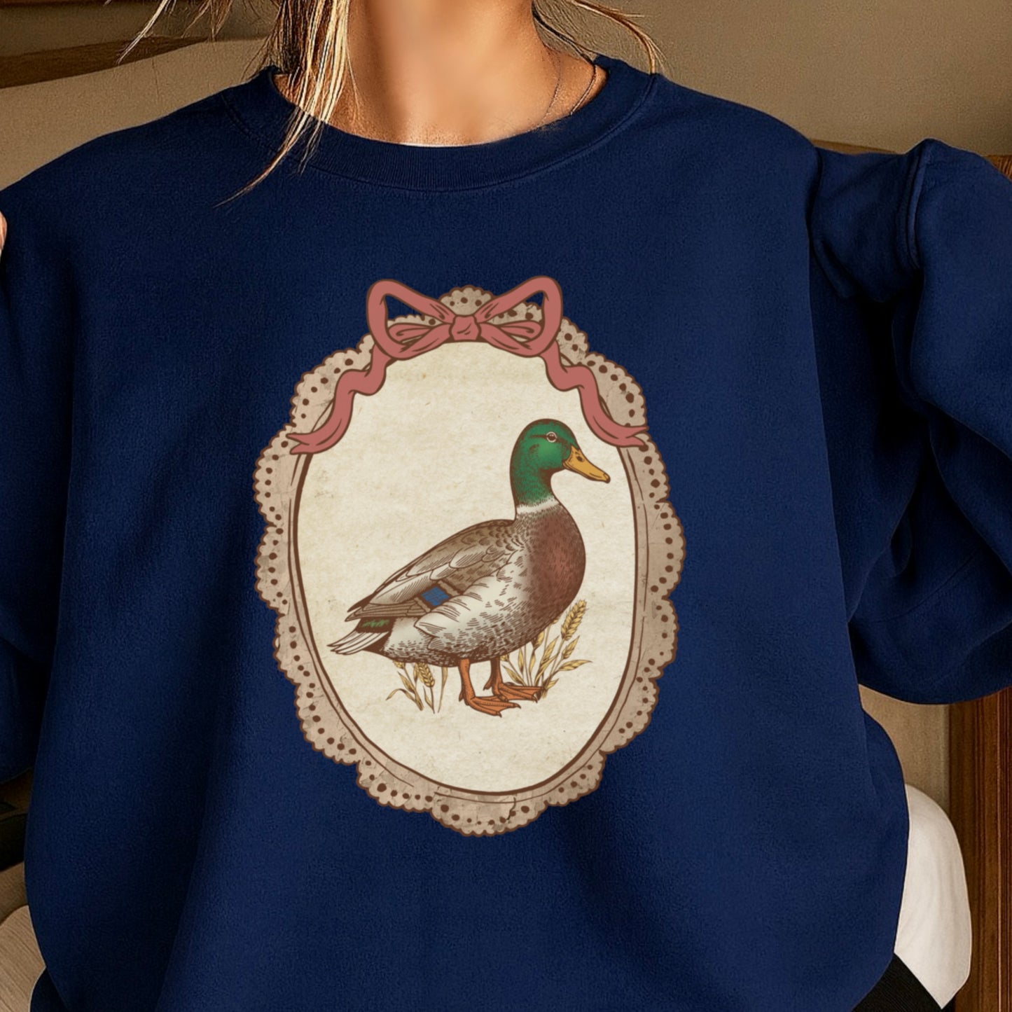 Vintage Framed Mallard Duck Crewneck Sweatshirt