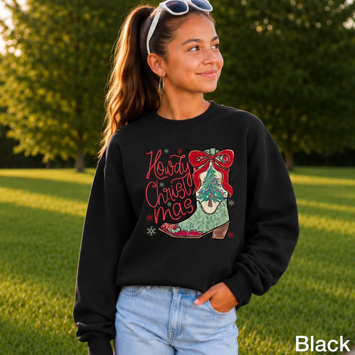 Howdy Christmas Youth Crewneck Sweatshirt