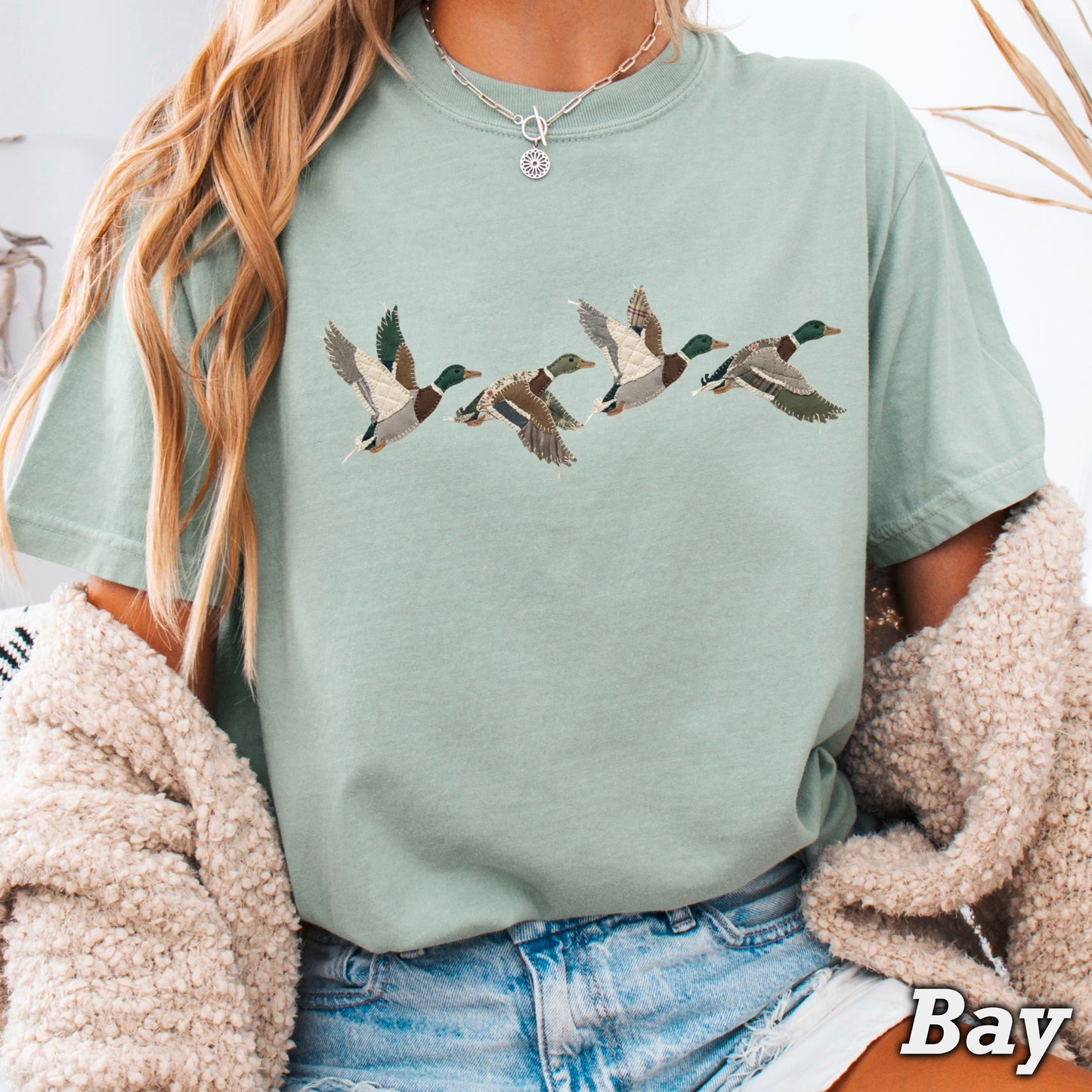 Patchwork Mallard Duck Comfort Color Graphic Tee