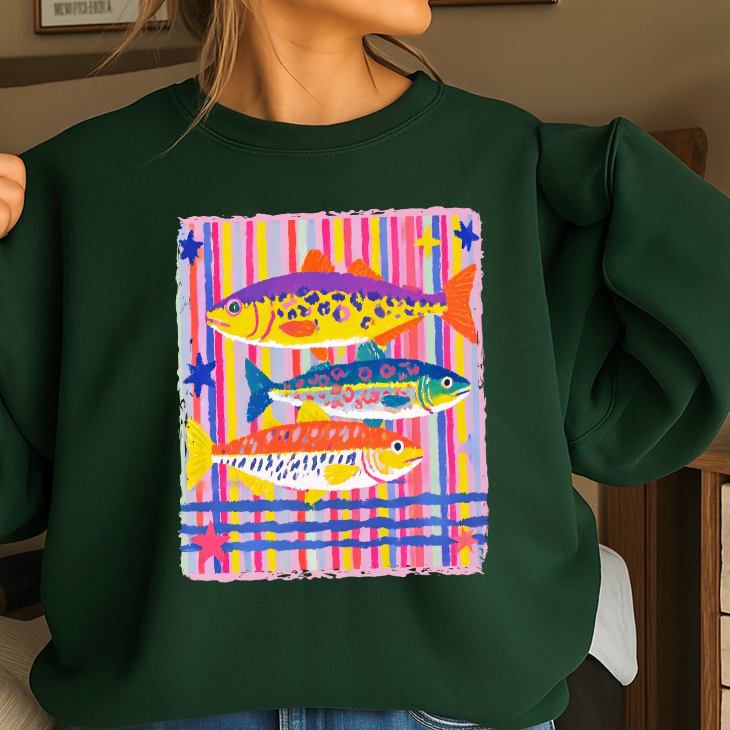 Preppy Fish Crewneck Sweatshirt