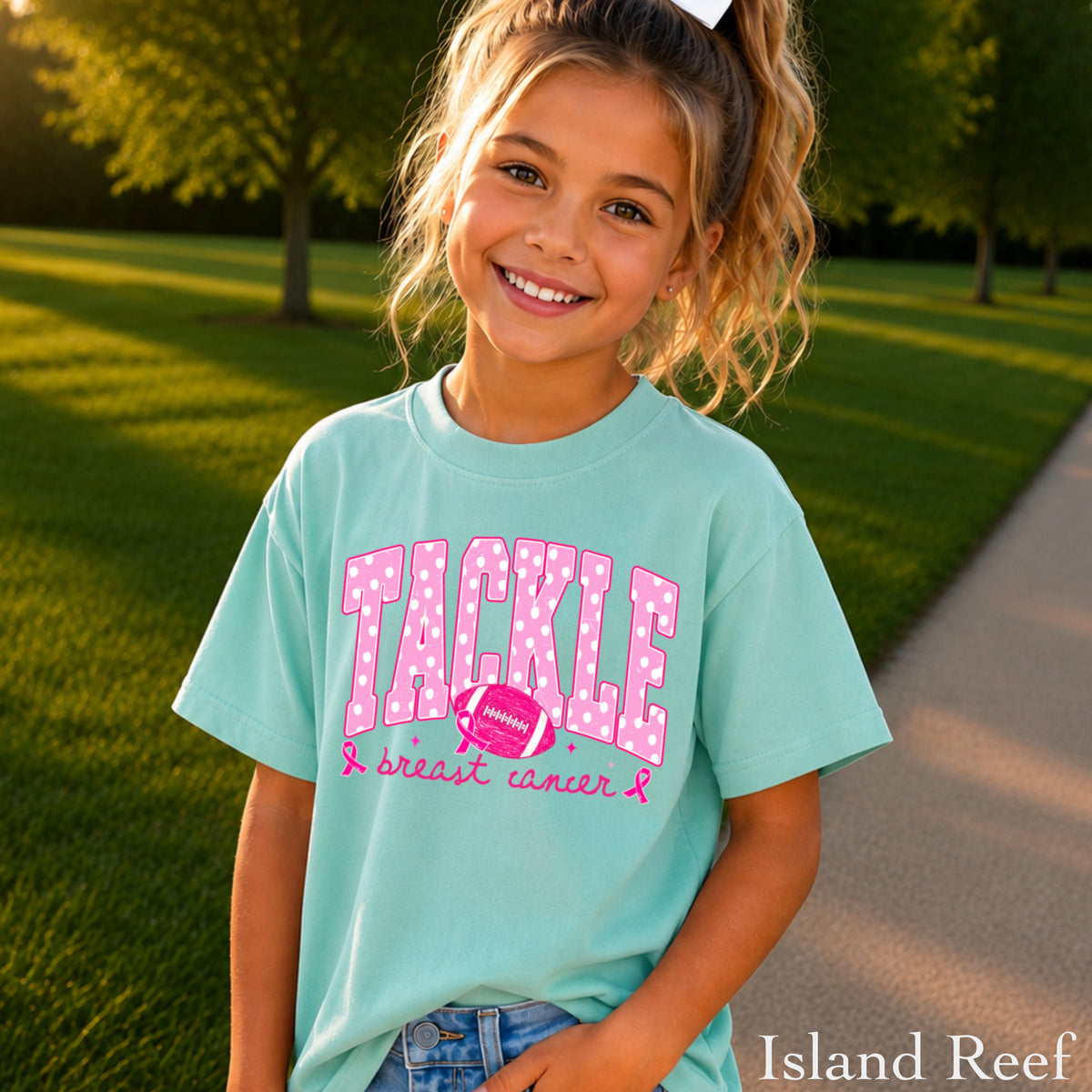 Tackle Breast Cancer Youth Comfort Color T-Shirt