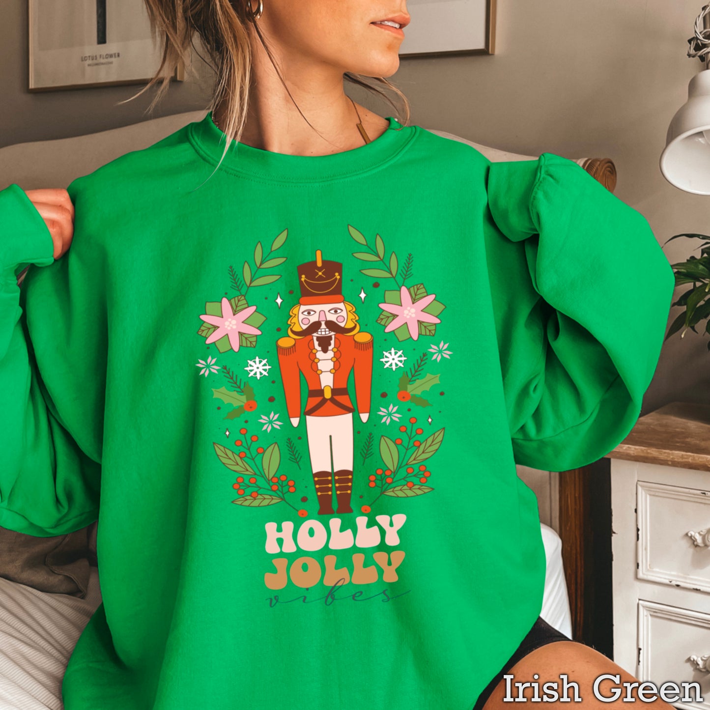 Holly Jolly Vibes Nutcracker Crewneck Sweatshirt