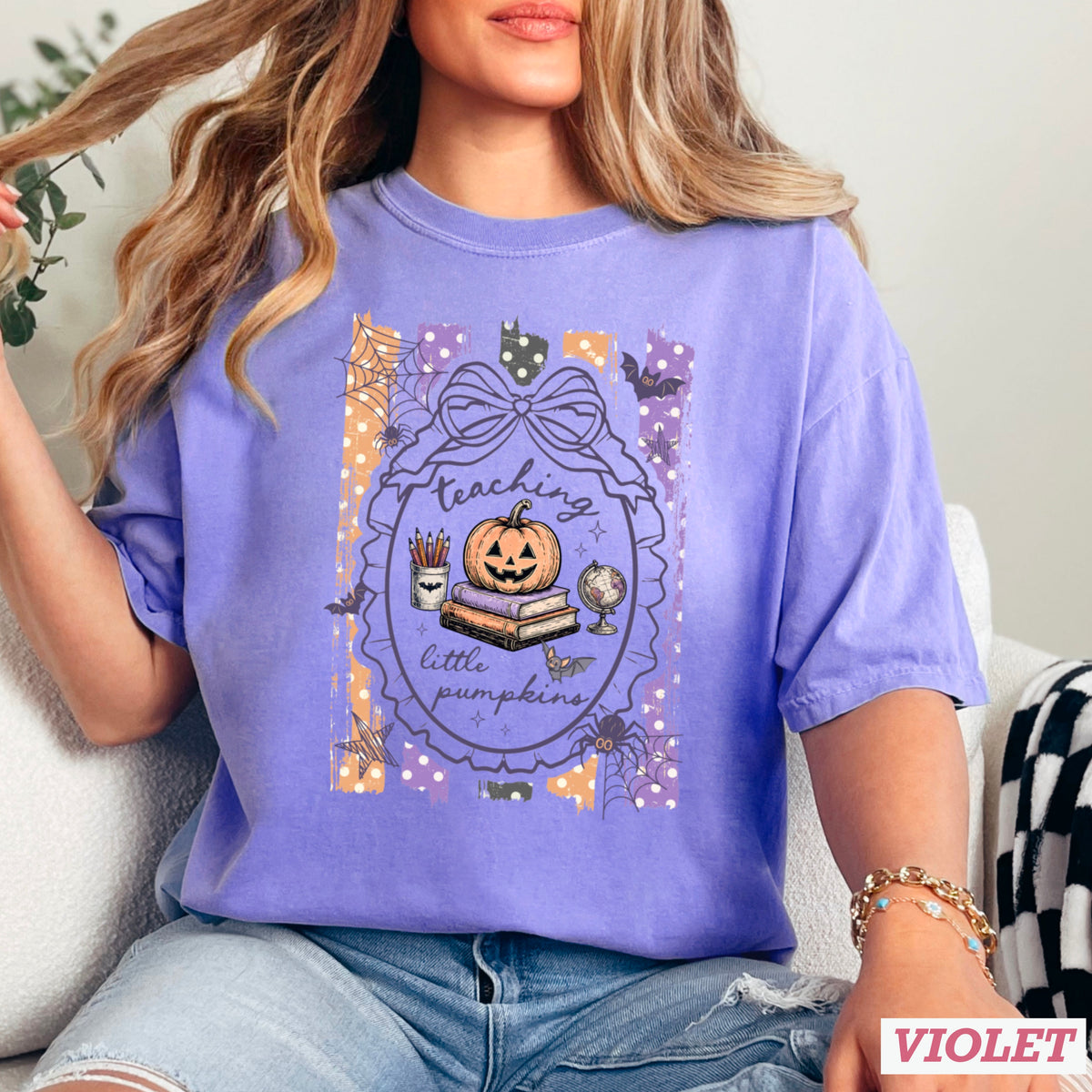 Teaching Little Pumpkins Comfort Color Graphic Tee