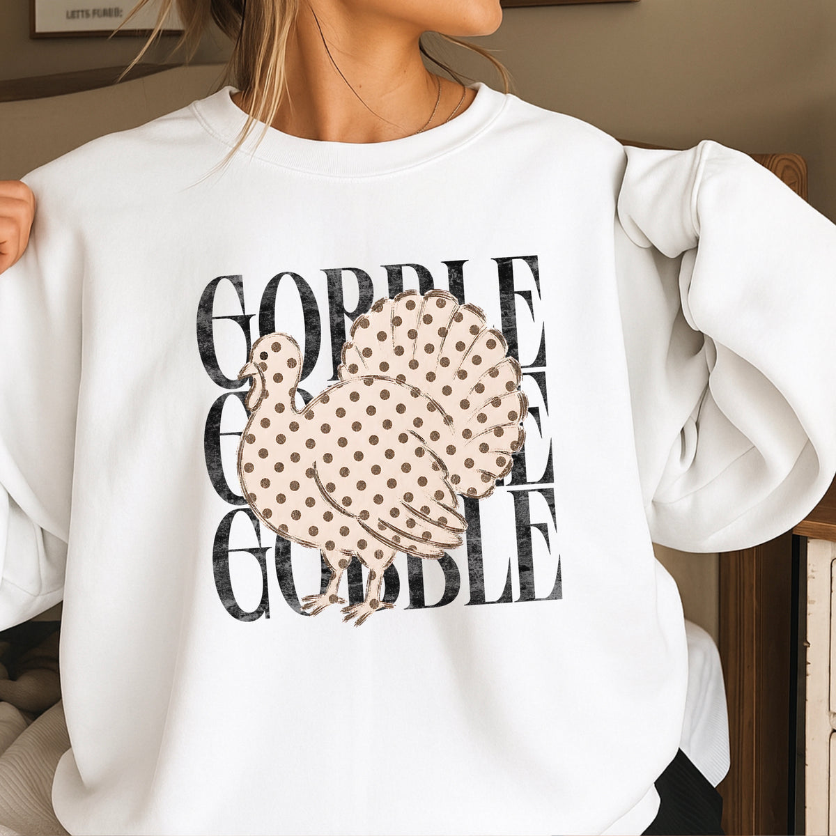Gobble Thanksgiving Crewneck Sweatshirt