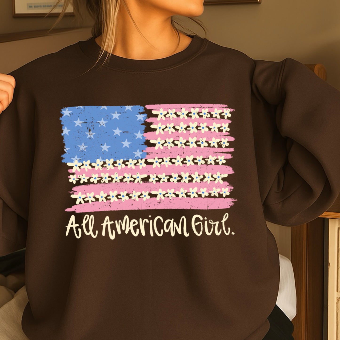All American Girl Crewneck Sweatshirt