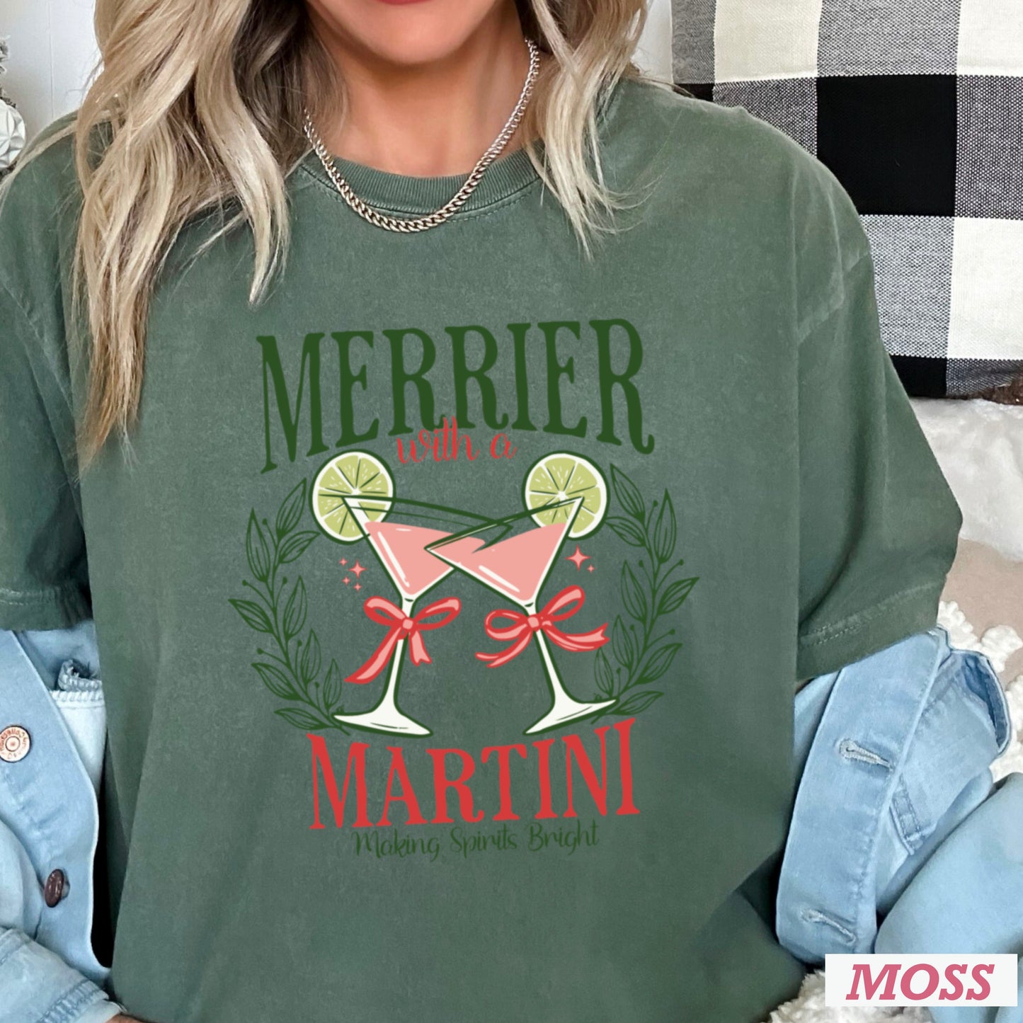 Merrier With A Martini  Comfort Color Graphic Tee