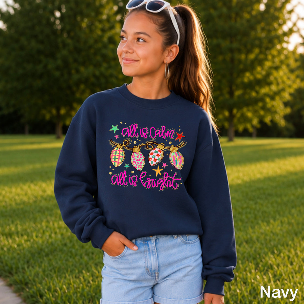 All Is Calm Christmas Youth Crewneck Sweatshirt