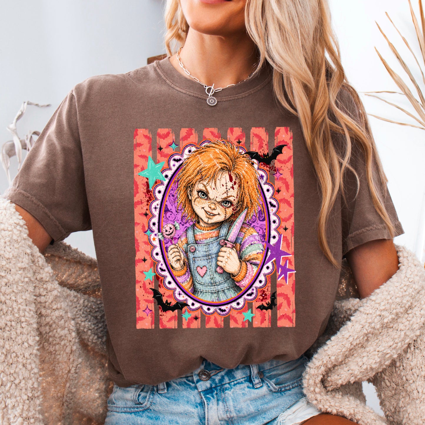Horror Film Character Halloween Comfort Color Graphic Tee