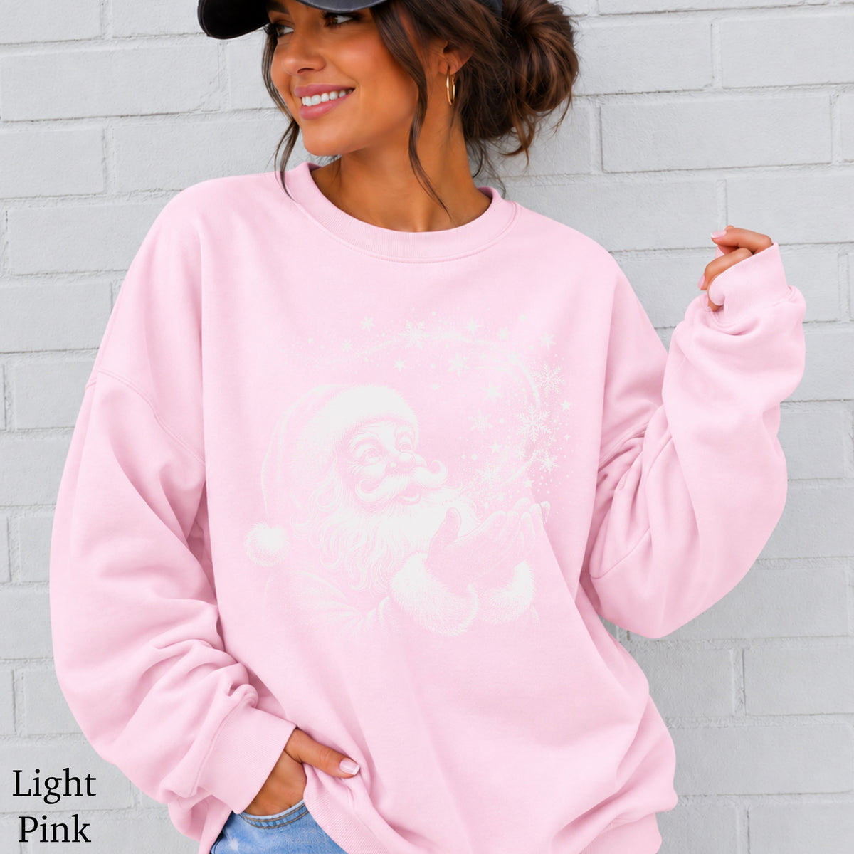 Santa Snowflakes Christmas Crewneck Sweatshirt