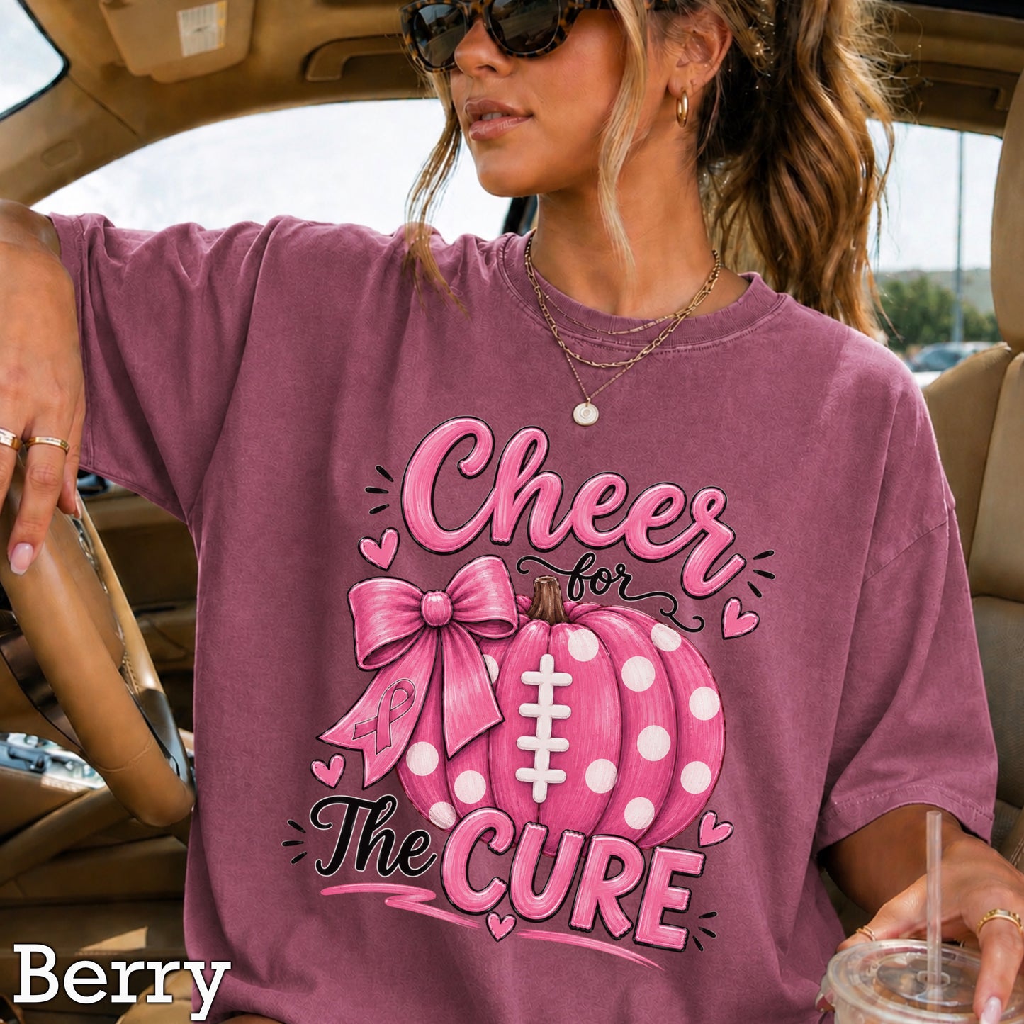 Cheer For The Cure Comfort Color Graphic Tee
