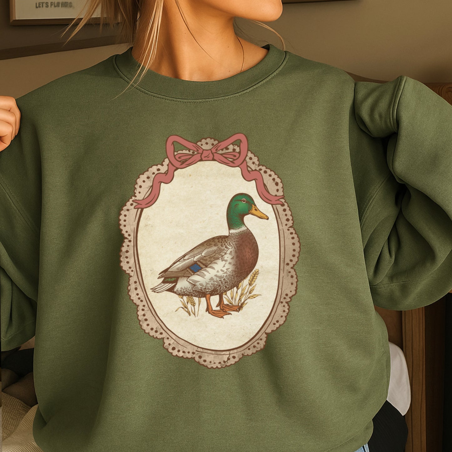 Vintage Framed Mallard Duck Crewneck Sweatshirt