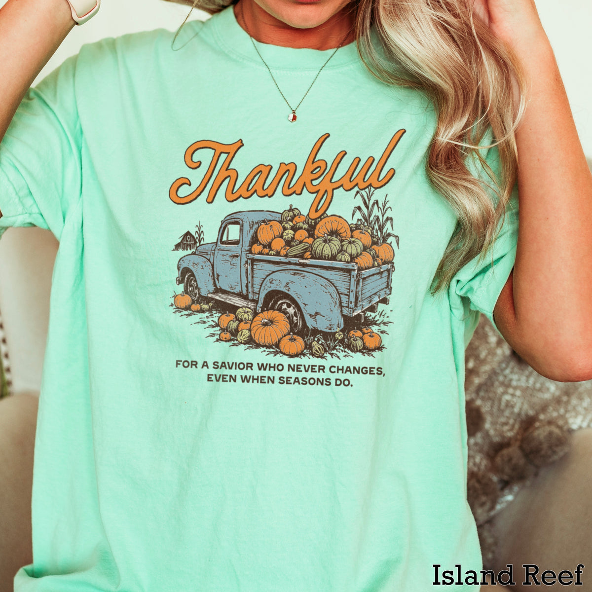 Thankful For A Savior Comfort Color Graphic Tee