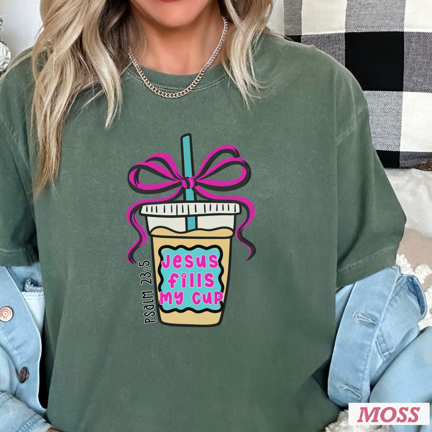 Jesus Fills Up My Cup Christian Comfort Color Graphic Tee