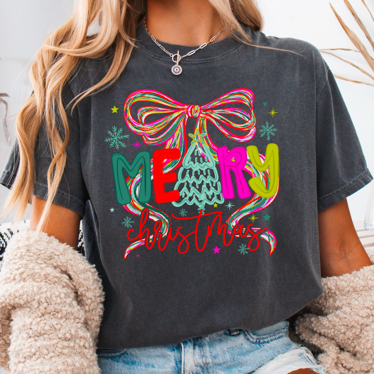 Merry Christmas Comfort Color Graphic Tee