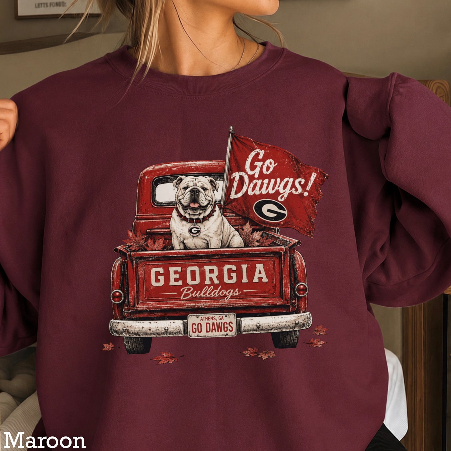 Red & Black Pickup Truck Crewneck Sweatshirt