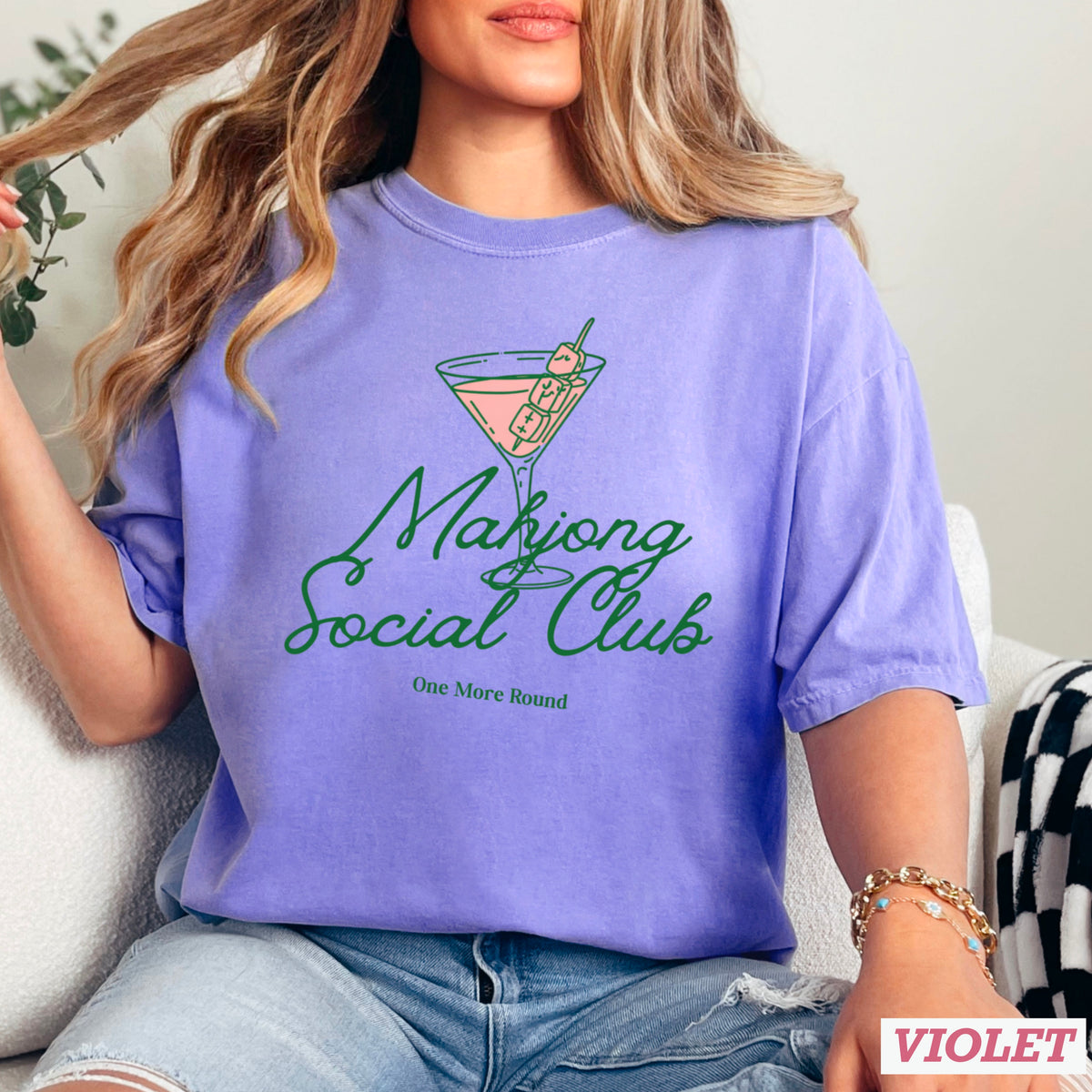 Mahjong Social Club Comfort Color Graphic Tee