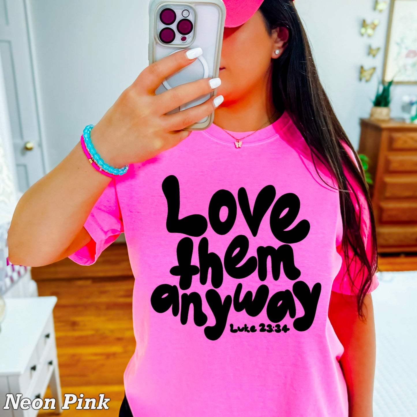 Love Them Anyway Christian Comfort Color Graphic Tee