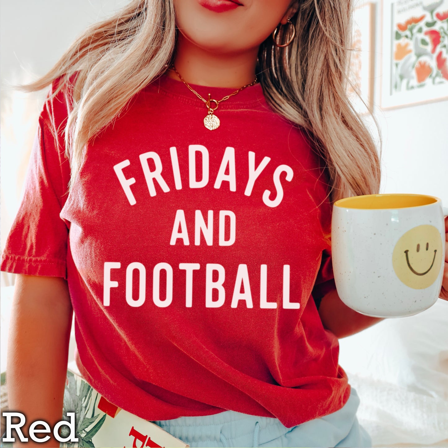 Fridays And Football Comfort Color Graphic Tee