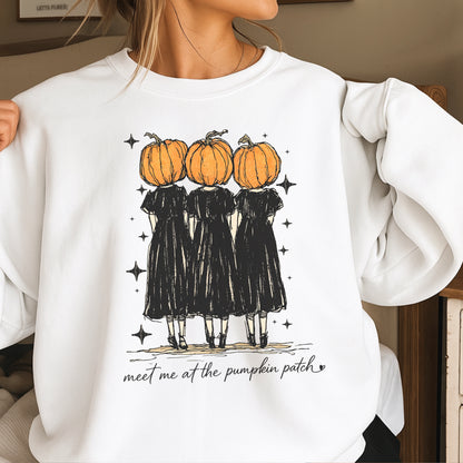 Meet Me At The Pumpkin Patch Halloween Crewneck Sweatshirt