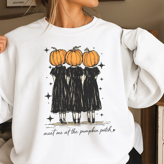 Meet Me At The Pumpkin Patch Halloween Crewneck Sweatshirt