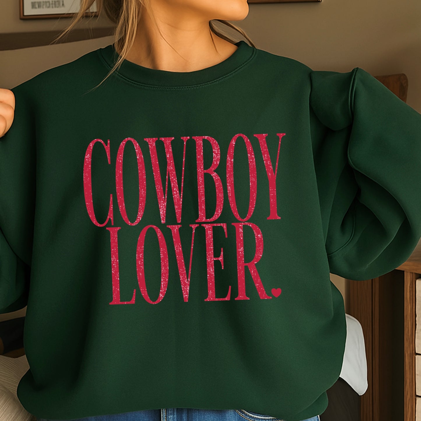 Cowboy Lover Valentine’s Day Crewneck Sweatshirt