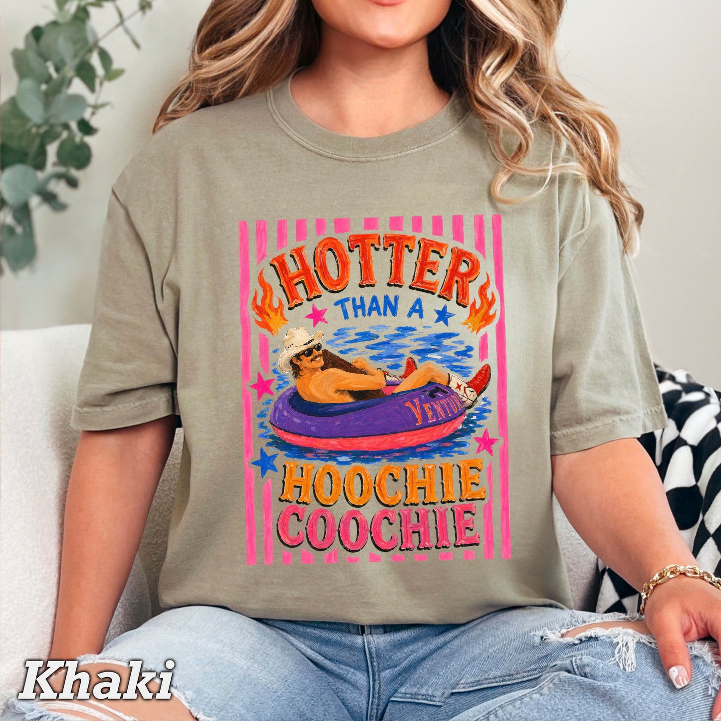 Hotter Than A Hoochie Coochie Comfort Color Graphic Tee